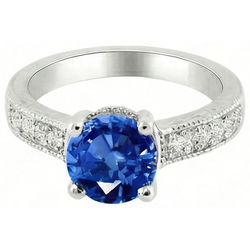 Bague Diamant Naturels Extraits des Mines ( et non cultivés en laboratoire ) Sri Lanka Blue Gems
