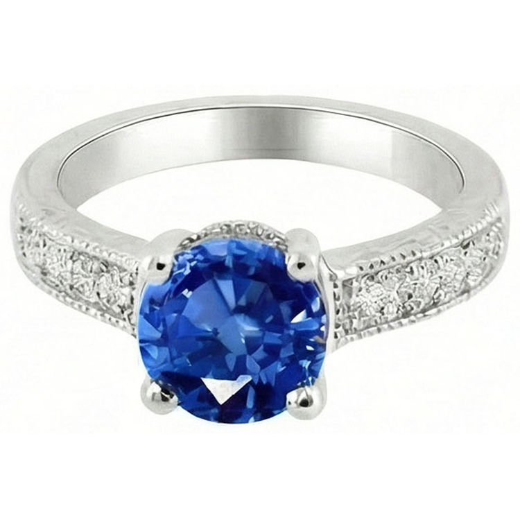 Bague Diamant Naturels Extraits des Mines ( et non cultivés en laboratoire ) Sri Lanka Blue Gems
