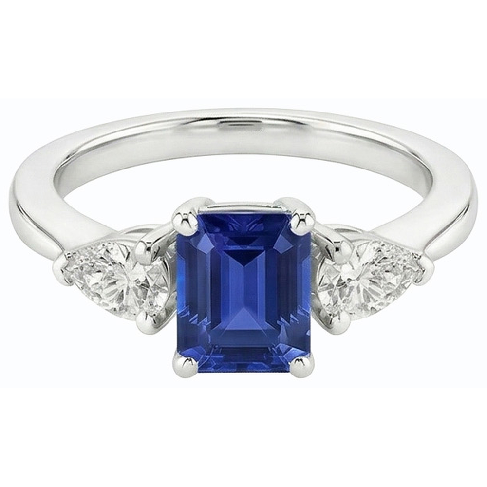 naturel pear diamant 2.50carats bague détail rapproché