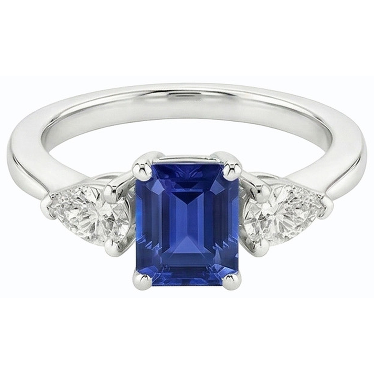 naturel pear diamant 2.50carats bague détail rapproché