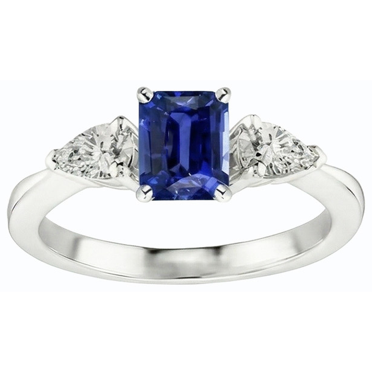 naturel pear diamant 2.50carats bague vue de dessus