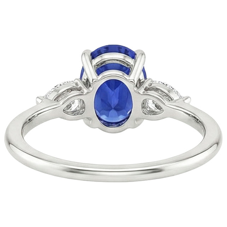 naturel oval diamant 3.50carats bague détail rapproché