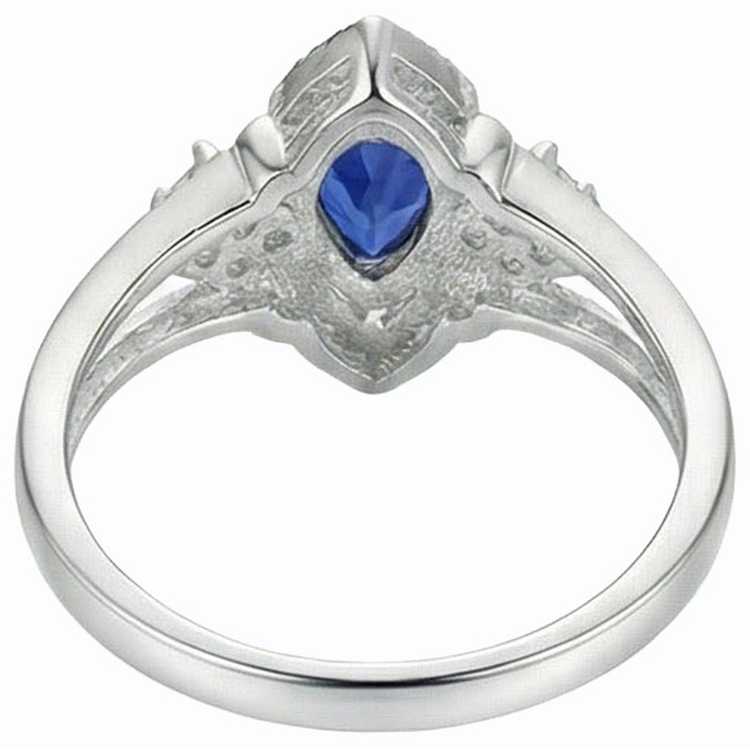 naturel pear diamant 2.50carats bague angle de côté