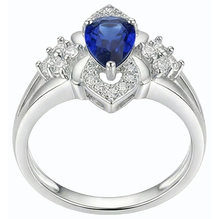 naturel pear diamant 2.50carats bague détail rapproché
