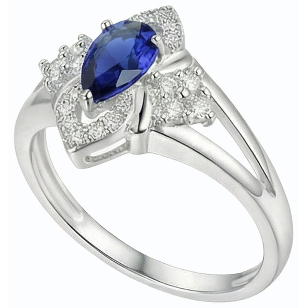 naturel pear diamant 2.50carats bague vue de dessus