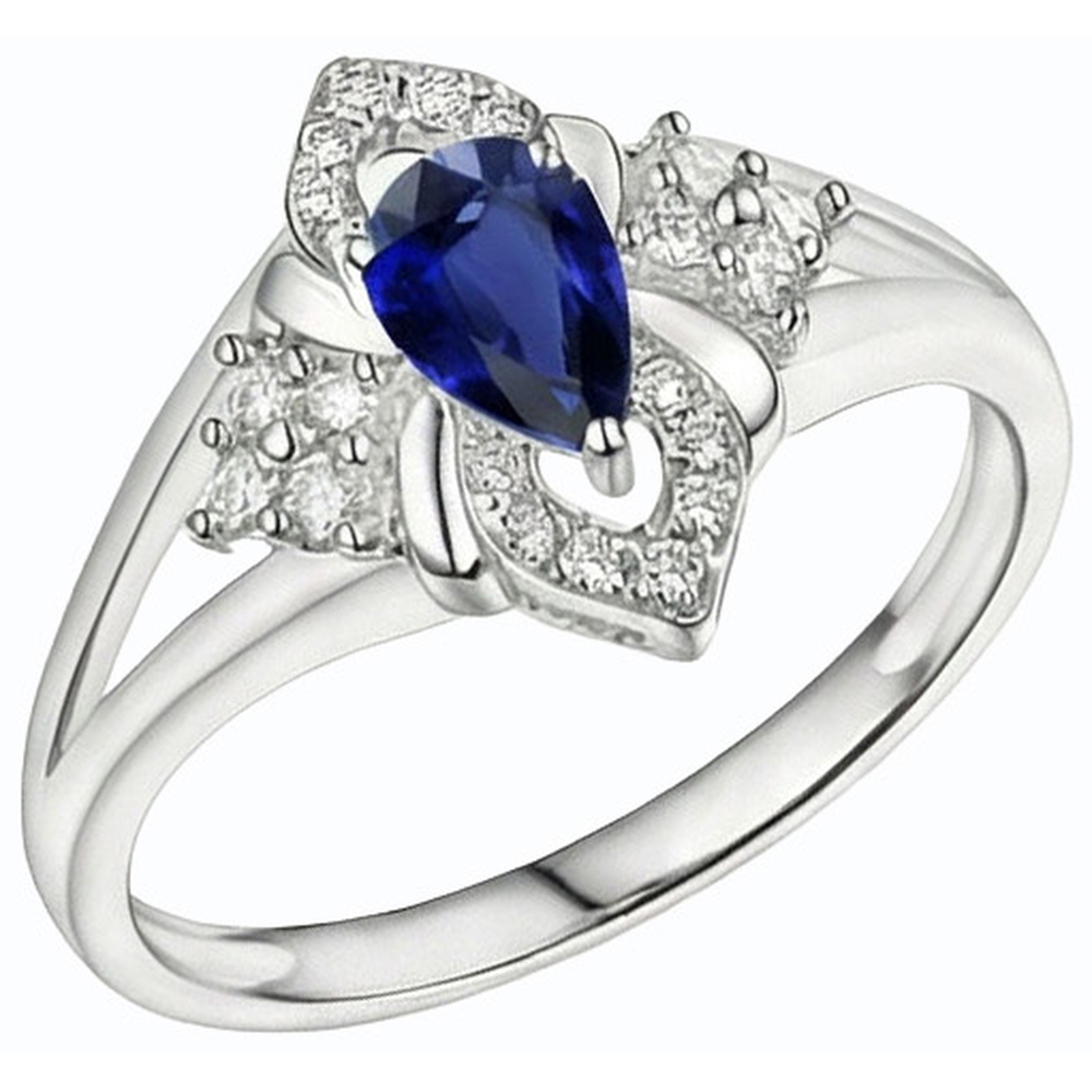 naturel pear diamant 2.50carats bague vue de profil