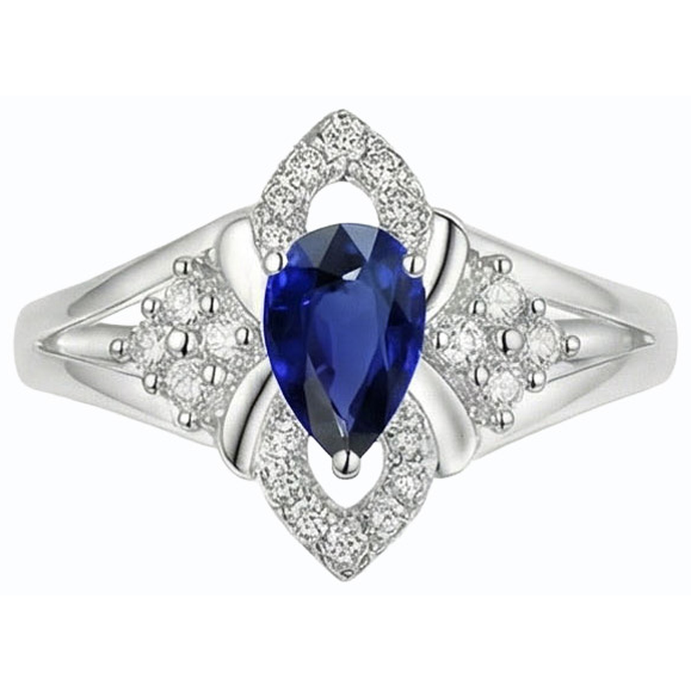 naturel pear diamant 2.50carats bague sur blanc