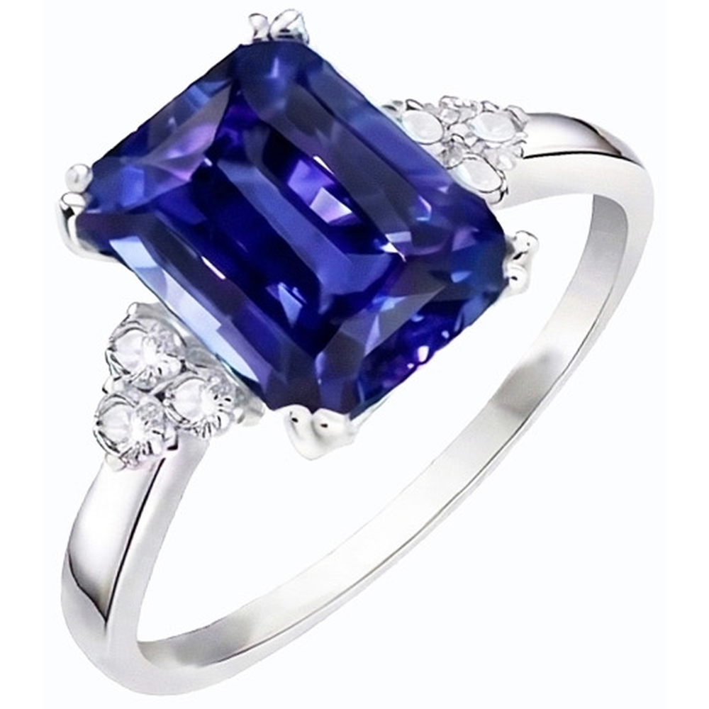 naturel round saphir 3carats bague vue de face