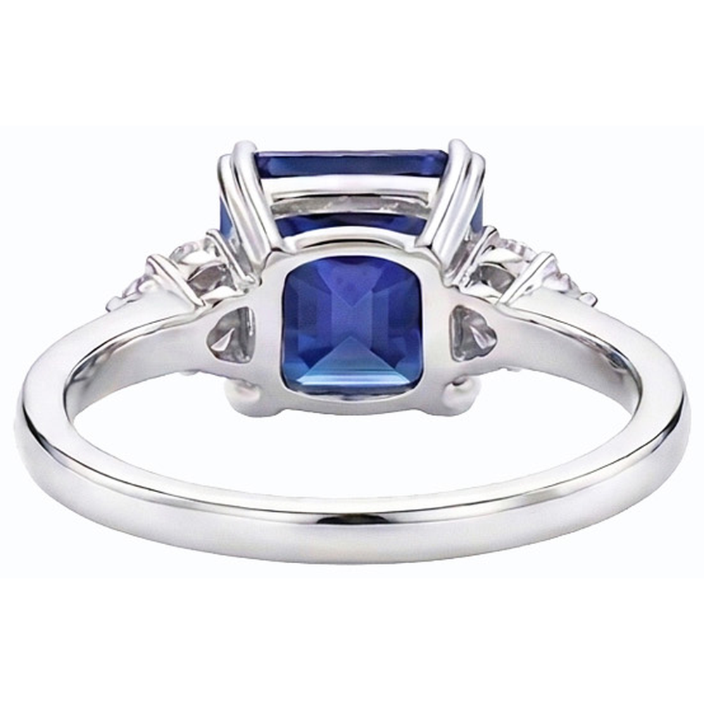 naturel round saphir 3carats bague vue de profil