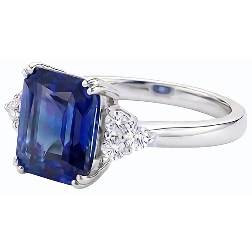naturel round saphir 3carats bague détail rapproché