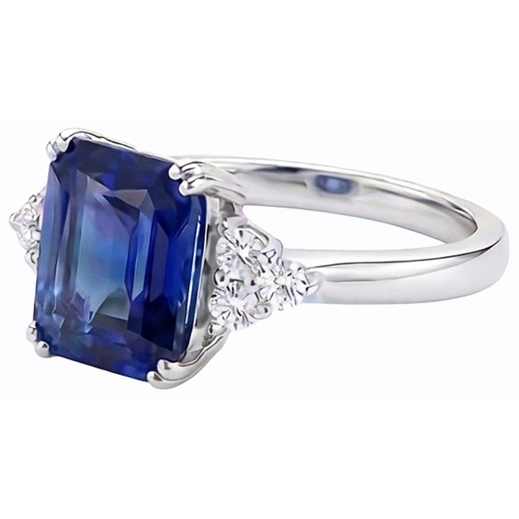 naturel round saphir 3carats bague détail rapproché