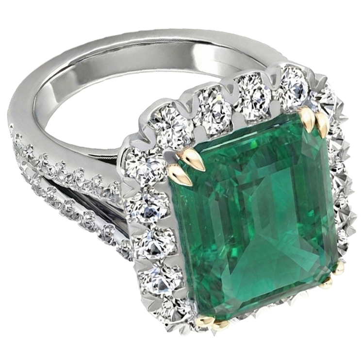 Bague Diamant émeraude Vert