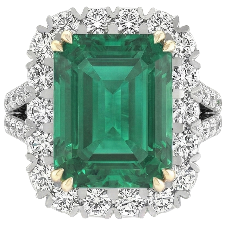 Bague Diamant émeraude Vert