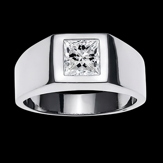 Bague Diamant taille Princesse pour Homme