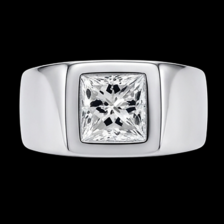 Bague Diamant taille Princesse pour Homme