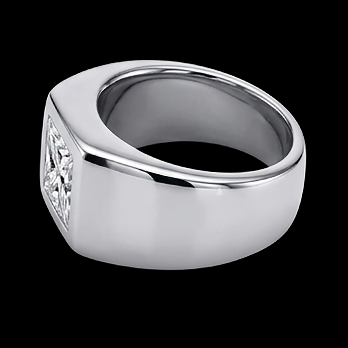 Bague Diamant taille Princesse pour Homme