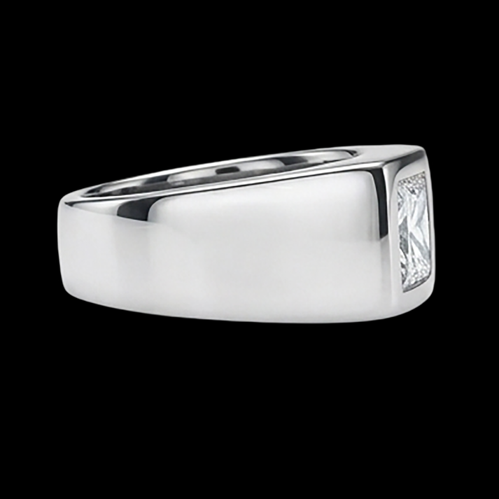 Bague Diamant taille Princesse pour Homme