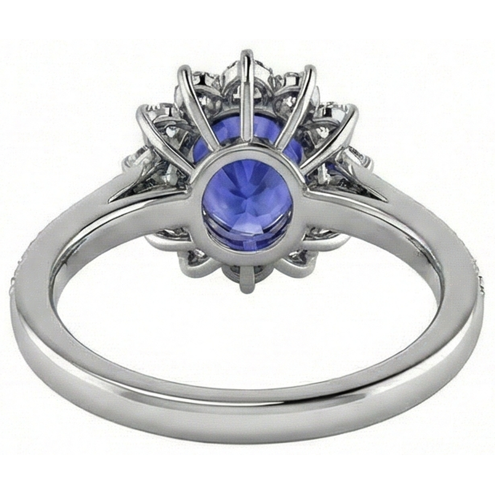 naturel oval tanzanite 3.75carats bague sur blanc