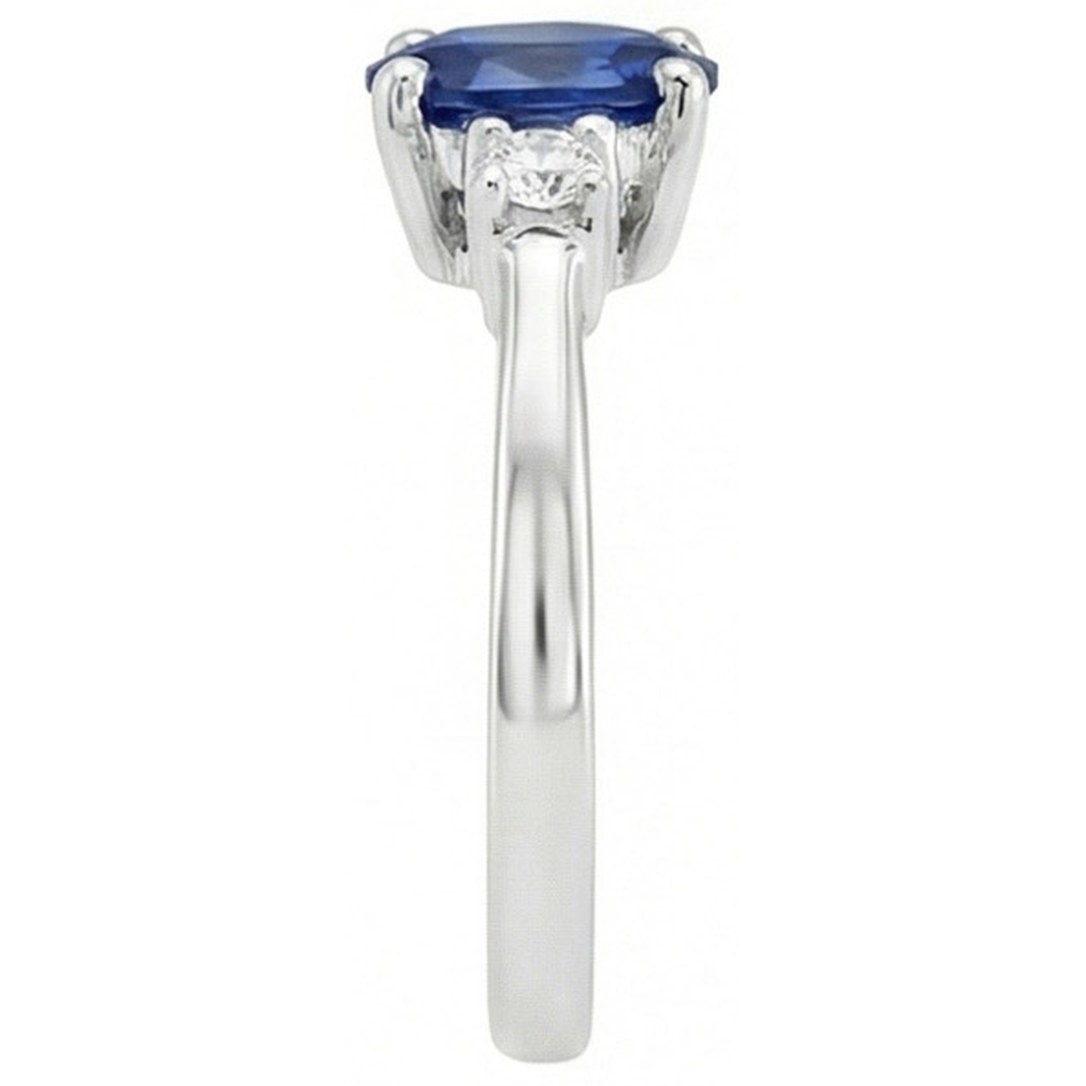 naturel oval diamant 1.70carats bague vue de profil