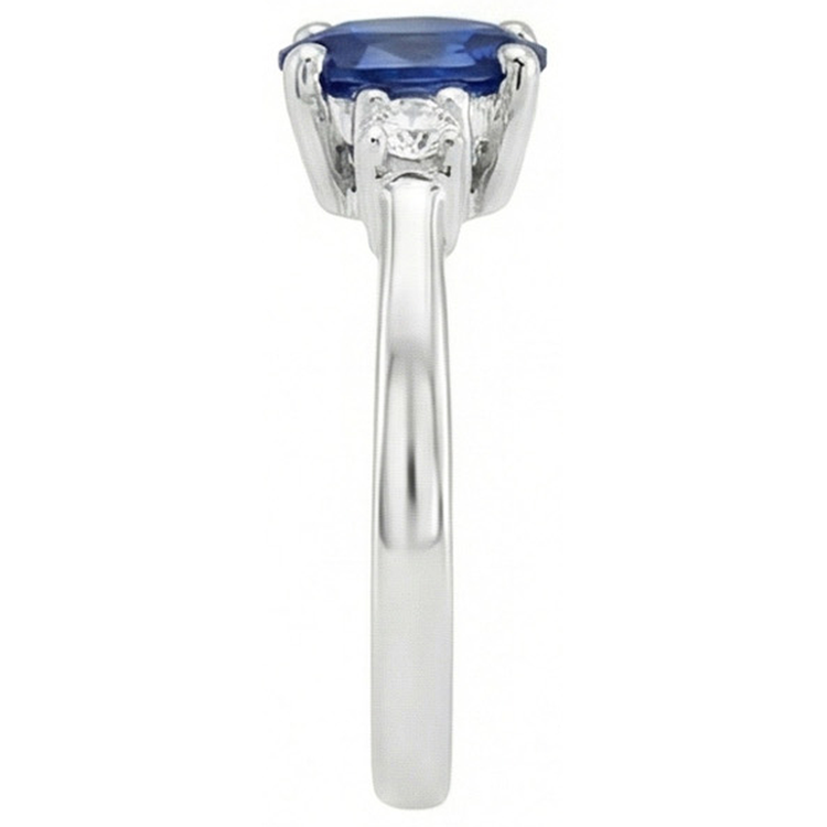 naturel oval diamant 1.70carats bague vue de profil