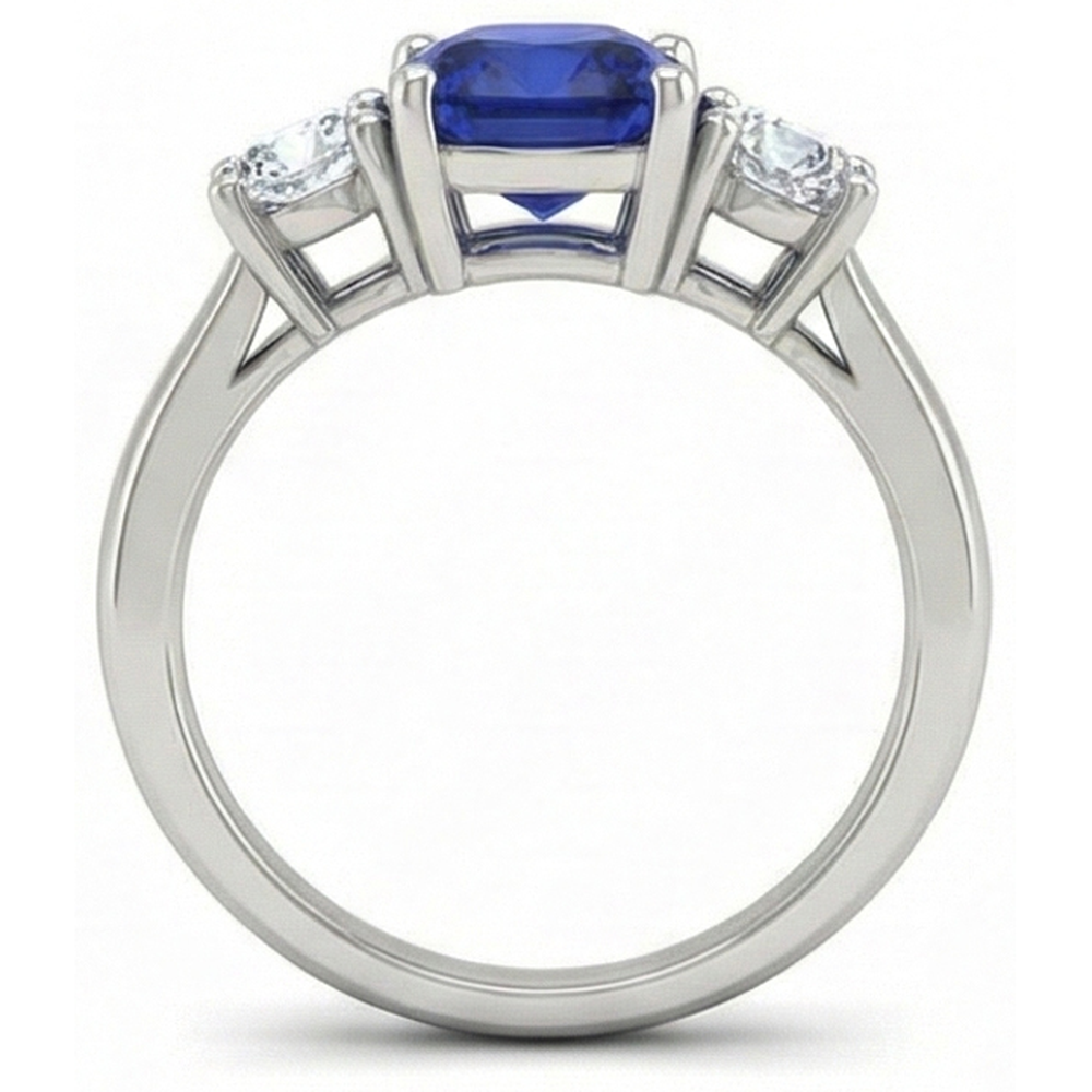 naturel cushion diamant 2.25carats bague vue de dessus