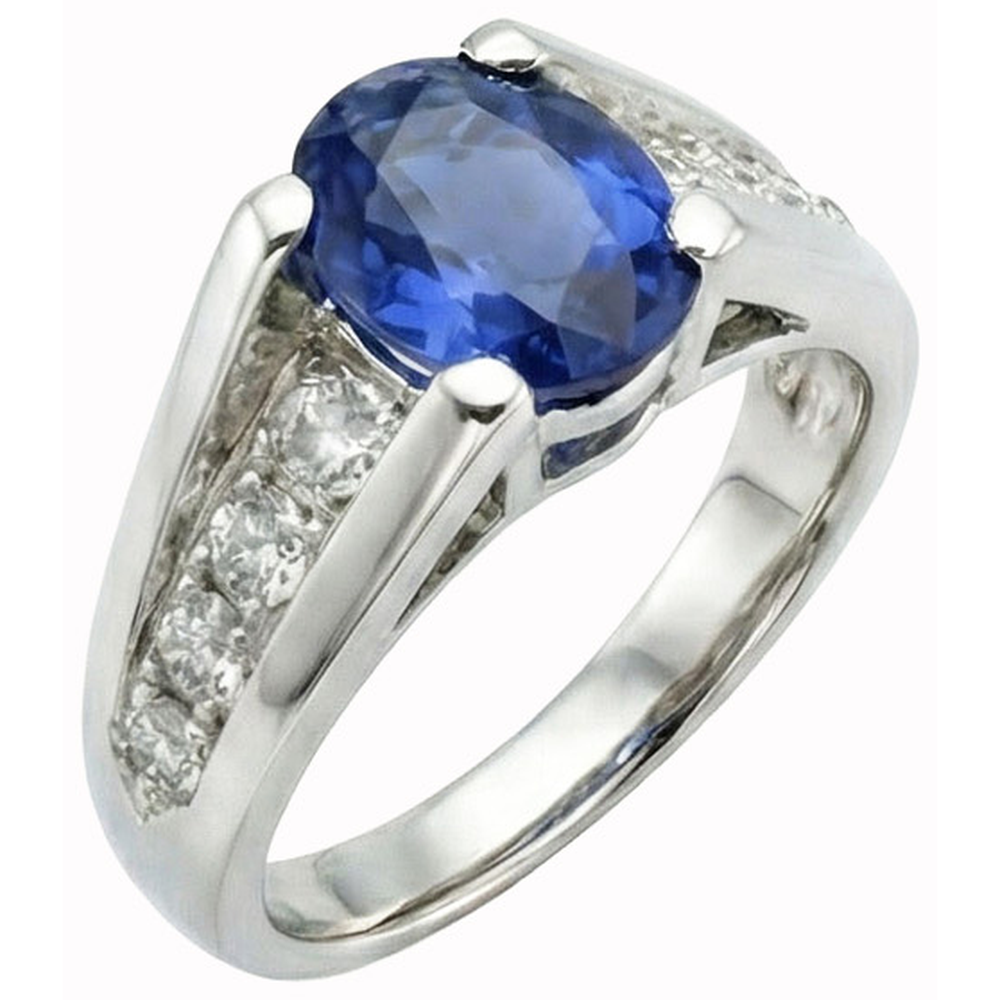 naturel round diamant 2.10carats bague vue de face