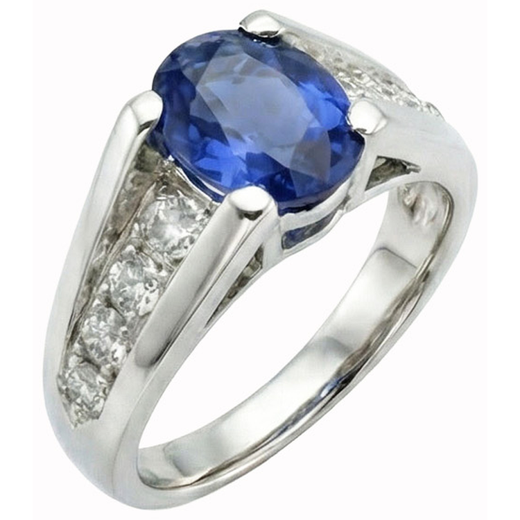 naturel round diamant 2.10carats bague vue de face