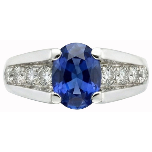 naturel round diamant 2.10carats bague angle de côté