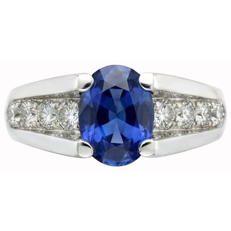 naturel round diamant 2.10carats bague angle de côté