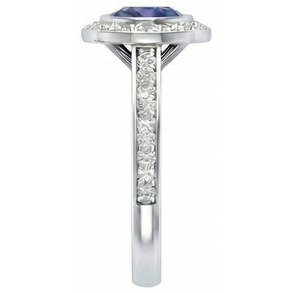naturel round diamant 3carats bague vue de dessus