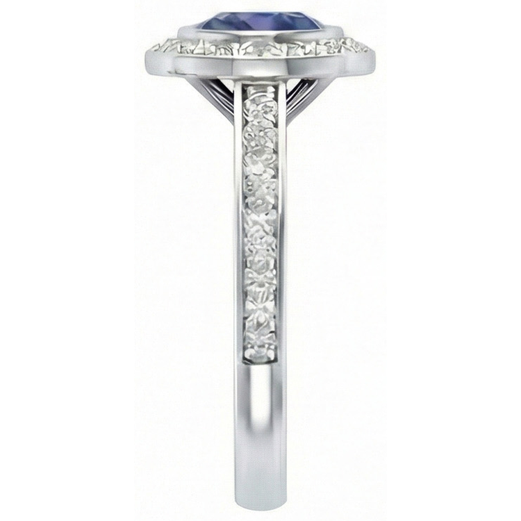 naturel round diamant 3carats bague vue de dessus