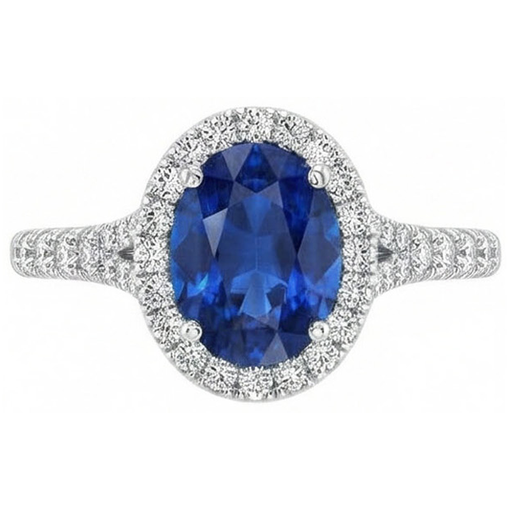 naturel oval diamant 4carats bague angle de côté