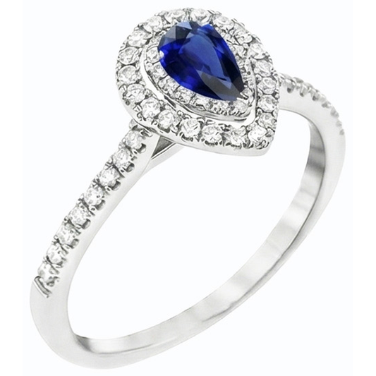 naturel pear diamant 2.50carats bague angle de côté