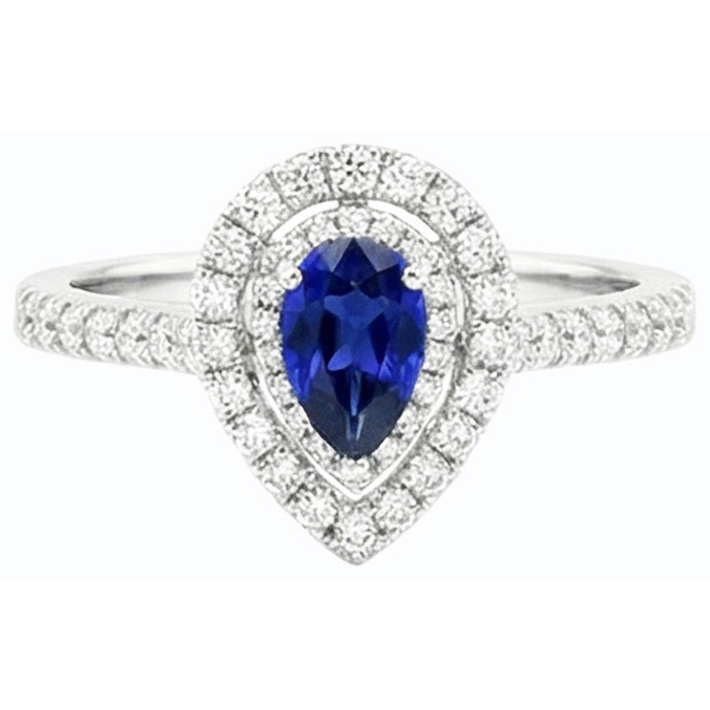 naturel pear diamant 2.50carats bague vue de dessus