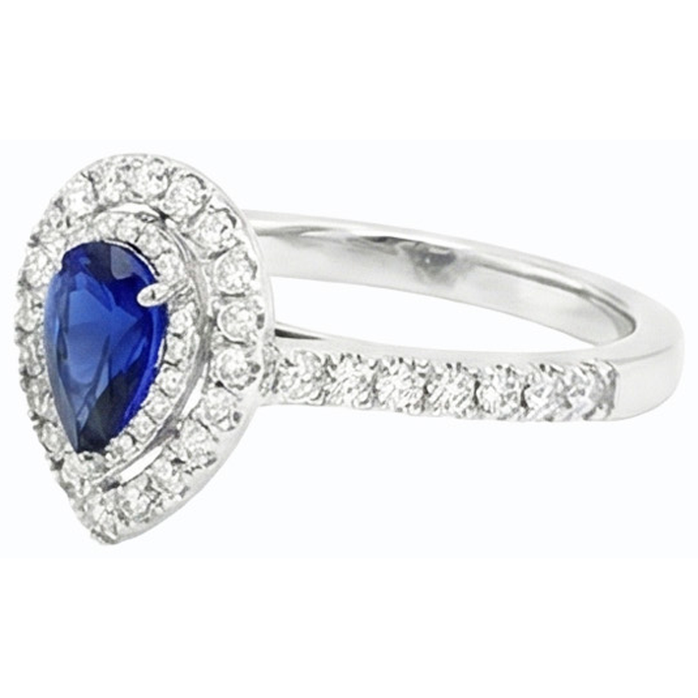 naturel pear diamant 2.50carats bague vue de profil