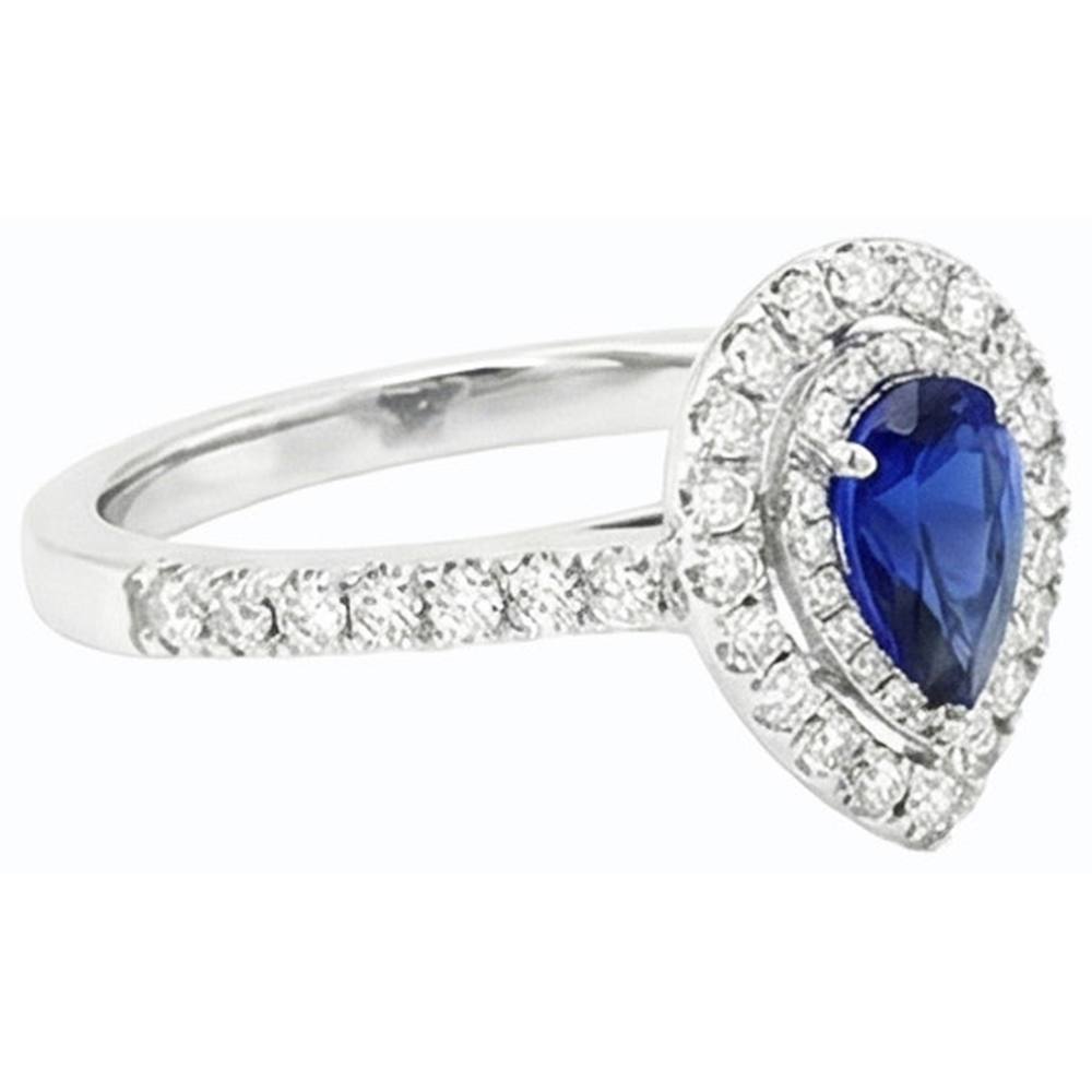 naturel pear diamant 2.50carats bague sur blanc