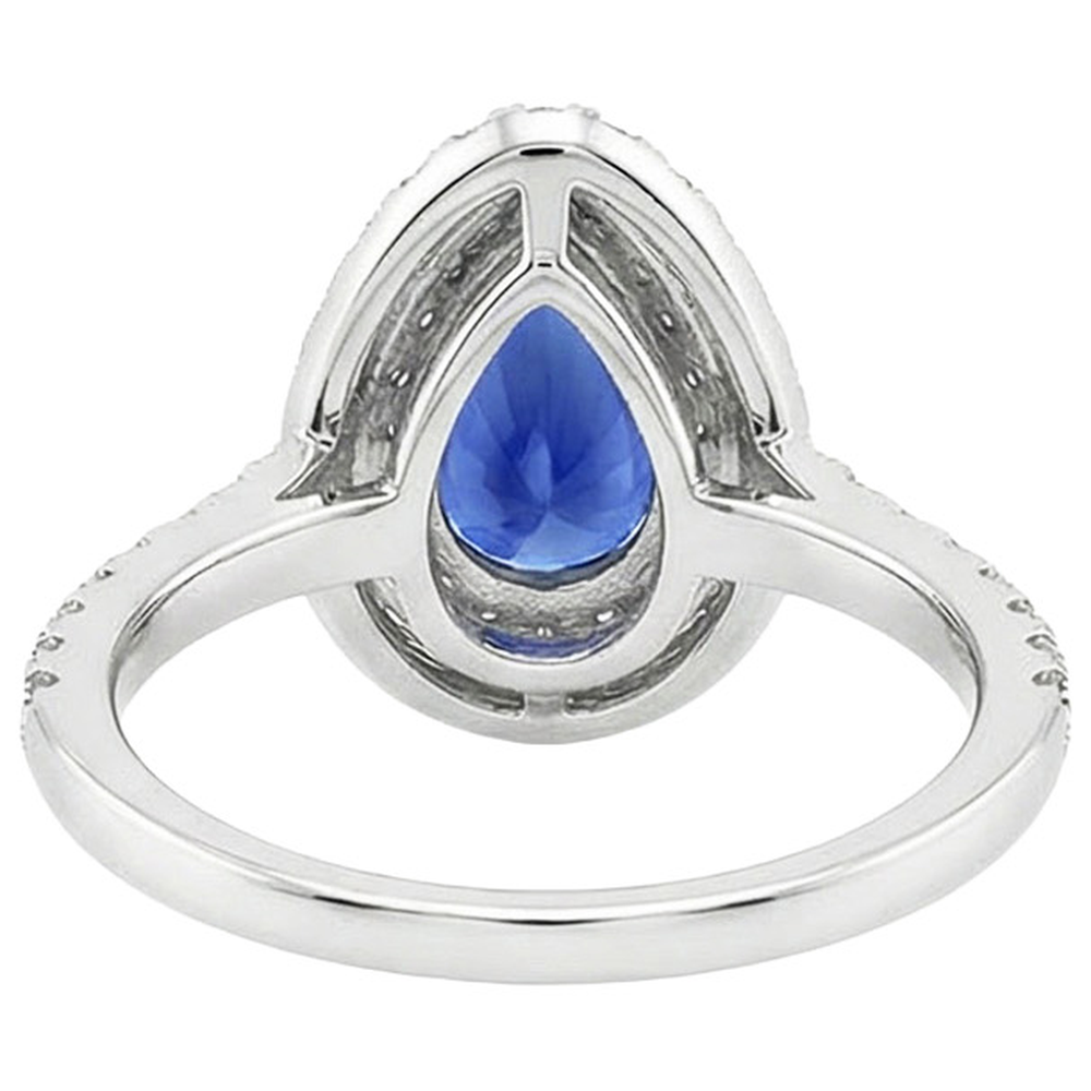 naturel pear diamant 4.50carats bague angle de côté