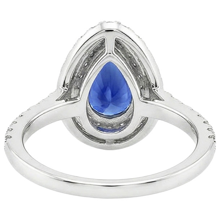 naturel pear diamant 4.50carats bague angle de côté