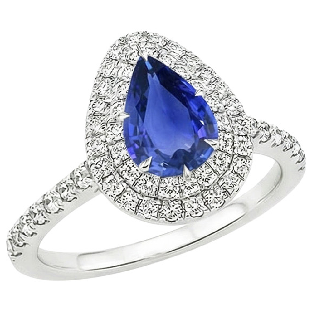 naturel pear diamant 4.50carats bague vue de dessus