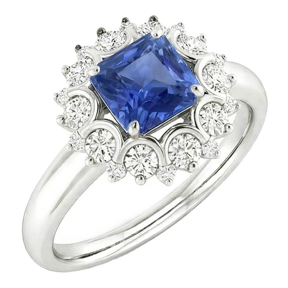 Bague Edwardian Saphir Et Diamants Pour Femme