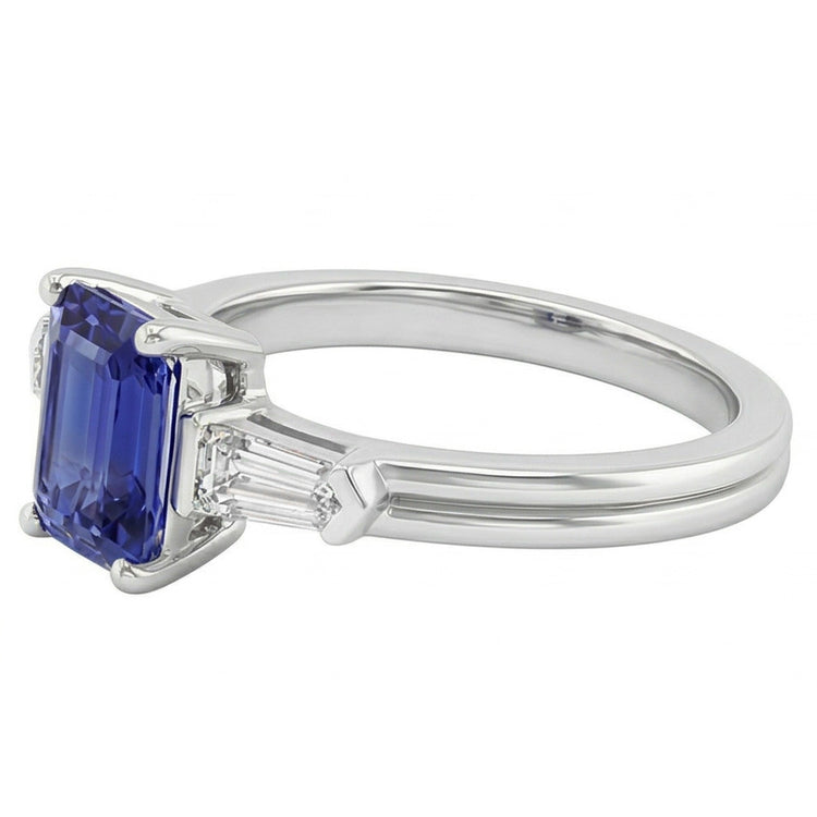 naturel baguette diamant 2.25carats bague vue de dessus