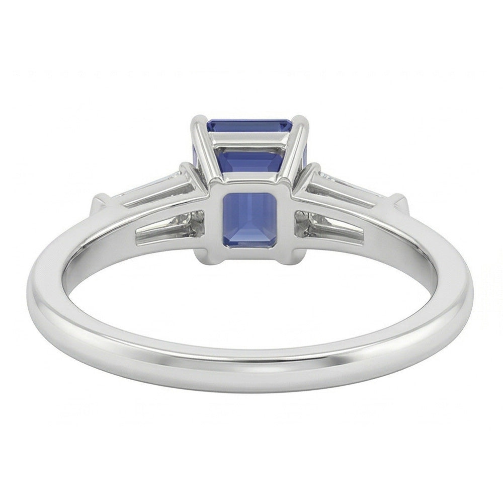 naturel baguette diamant 2.25carats bague vue de profil