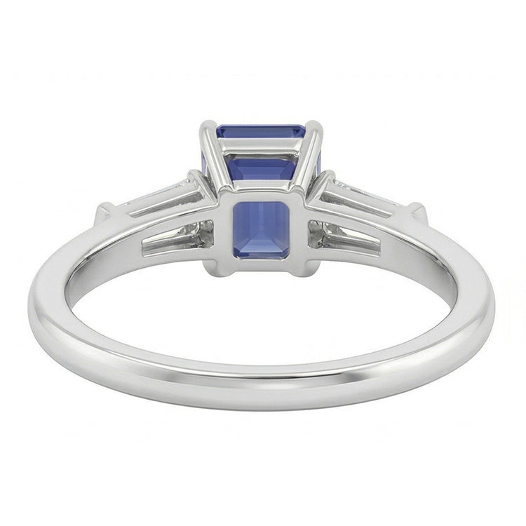 naturel baguette diamant 2.25carats bague vue de profil