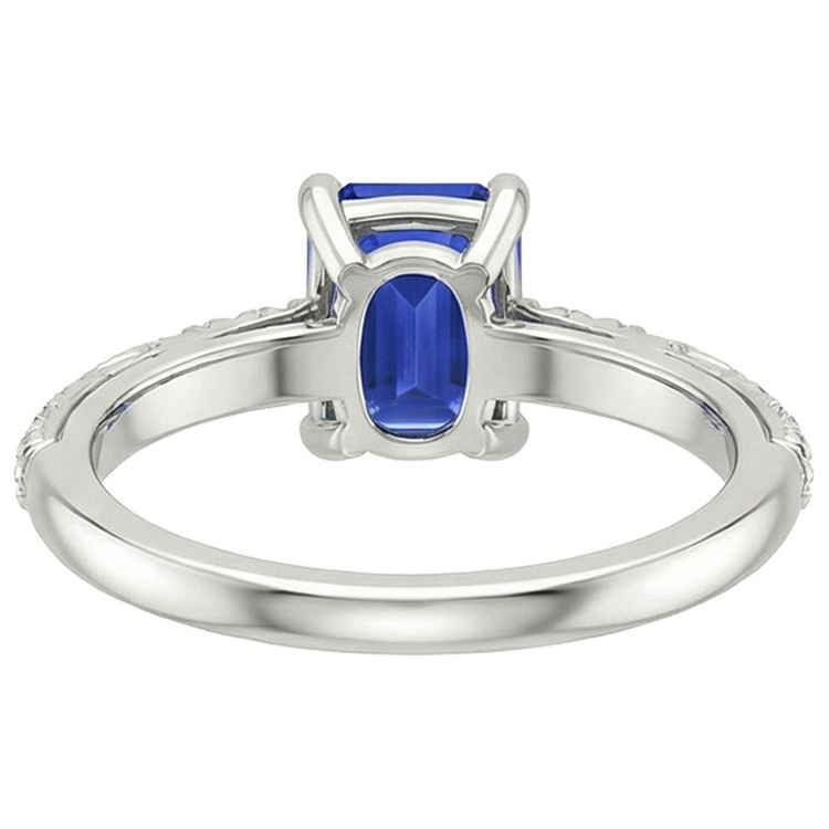 Bague Emeraude Gemme avec Accents Saphir Bleu & Diamant Naturels Extraits des Mines ( et non cultivés en laboratoire ) 3.50 Carats