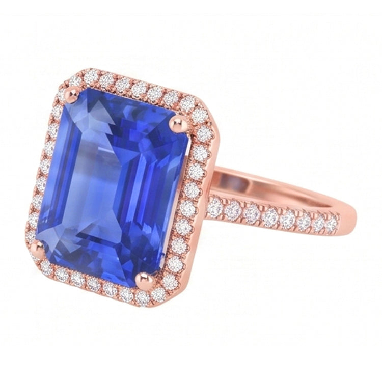 Bague Émeraude Naturel 4.50 Carats - Or Rose 14K