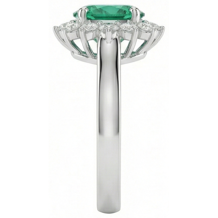 Bague Émeraude Verte Et Diamant Naturels Extraits des Mines ( et non cultivés en laboratoire ) 3.50 Carats Bijoux Dame En Or