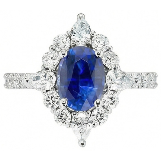 naturel oval diamant 1carats bague angle de côté