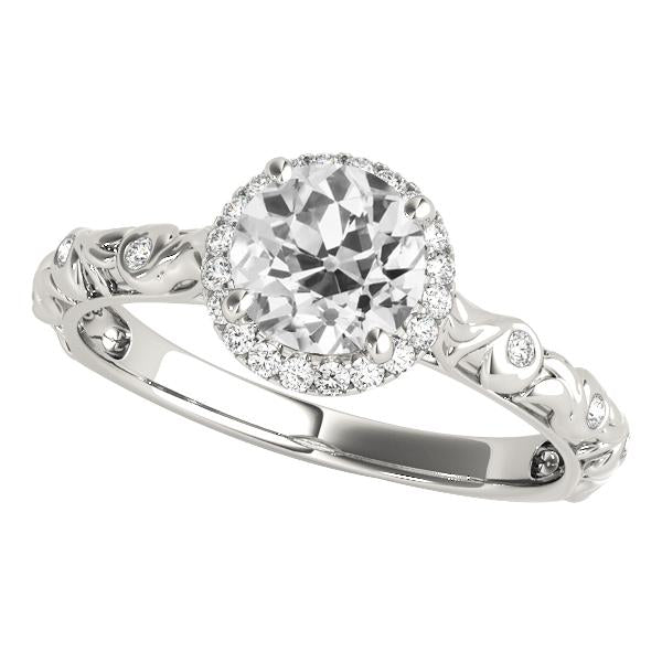 Bague En Naturel Diamant De Style Vintage Halo Vieux Mineur 3.50 Carats En Filigrane