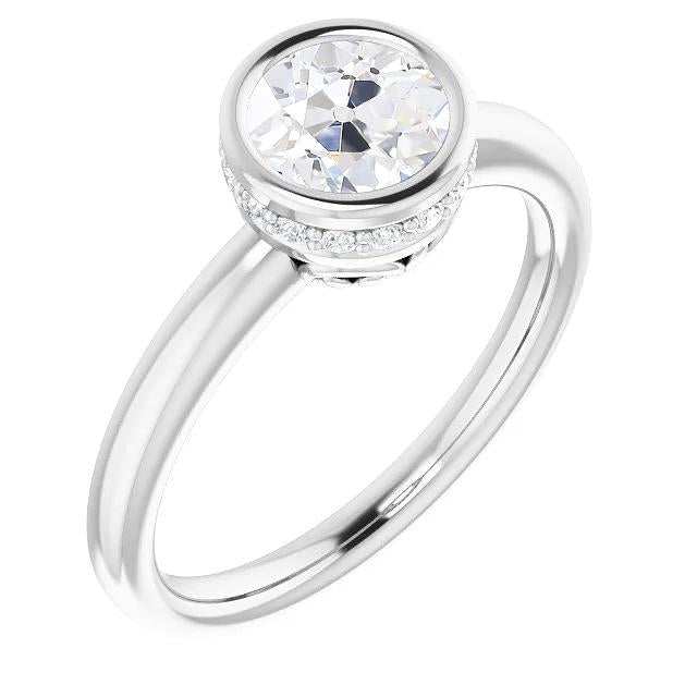 Bague En Or 14K Ronde Avec Réel Diamants e Mineur. Sertie De lunette. Bijoux 4.25 Carats