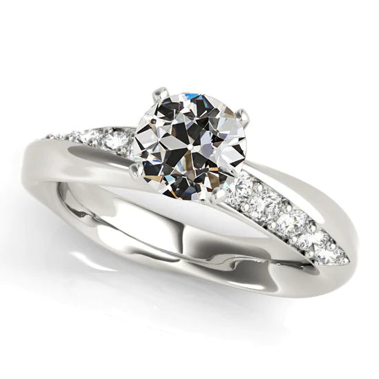 Bague En Or 14K Vieux Mineur Réel Diamond Ring Bijoux Pour Femme 4 Carats